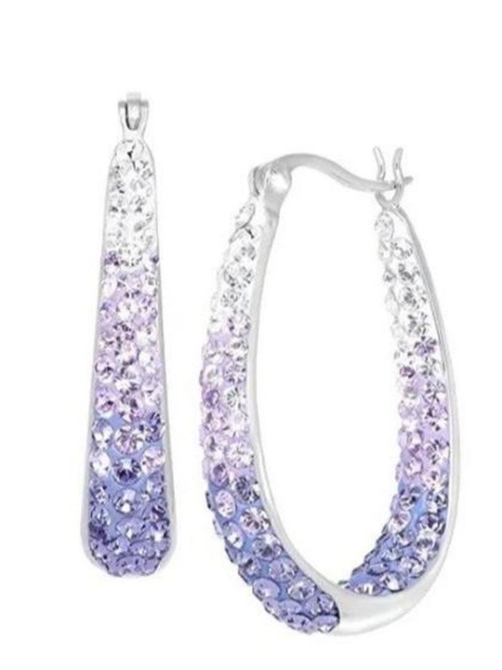 Lavender Sterling Silver Pavé Earrings